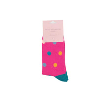 Load image into Gallery viewer, Miss Sparrow Bamboo Spot Print Socks - Hot Pink