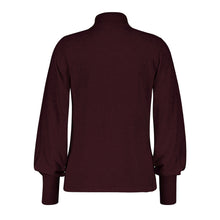 Load image into Gallery viewer, Red Button Sweet Roll Neck Wool Blend Jumper - Aubergine