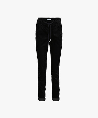 Red Button Tessy Velvet Trousers - Black