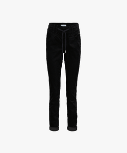 Red Button Tessy Velvet Trousers - Black