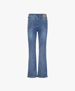 Red Button Colette Wide Leg Denim Jeans - Blue Used Stone