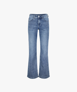 Red Button Colette Wide Leg Denim Jeans - Blue Used Stone