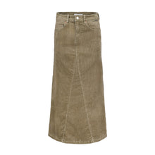 Load image into Gallery viewer, Red Button Aline Cord Midi Skirt - Olive