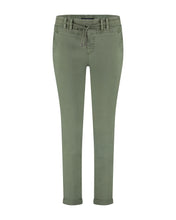 Load image into Gallery viewer, Red Button Tessy Cropped Slubtwill Plain Cotton Trousers - Teagreen