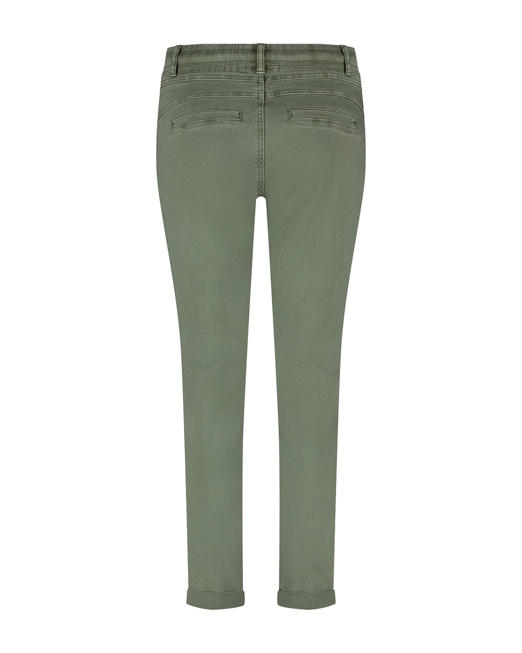 Red Button Tessy Cropped Slubtwill Plain Cotton Trousers - Teagreen