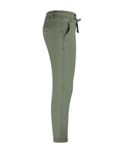 Load image into Gallery viewer, Red Button Tessy Cropped Slubtwill Plain Cotton Trousers - Teagreen