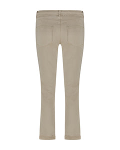 Red Button Tessy Jog Cropped Plain Cotton Trousers - Sand