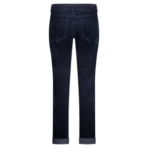 Red Button Tessy Plain 10W Cotton Cord Trousers - Navy