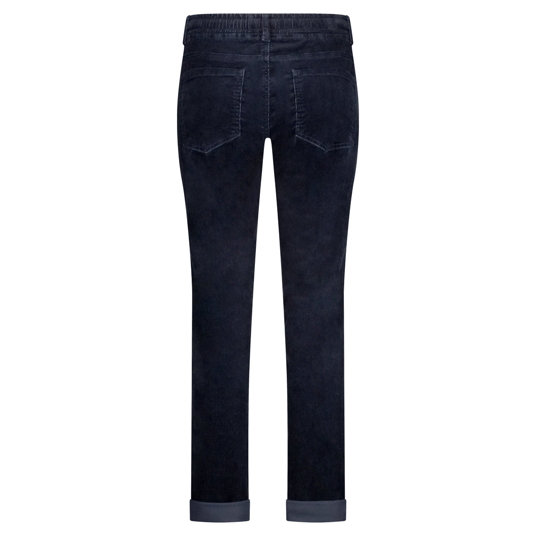 Red Button Tessy Plain 10W Cotton Cord Trousers - Navy