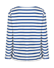 Load image into Gallery viewer, Red Button Terry Stripe Cotton Top - Cobalt