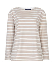 Load image into Gallery viewer, Red Button Terry Stripe Cotton Top - Pebble