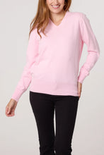 Load image into Gallery viewer, Clea Fine Knit V Neck Jumper - Pink
