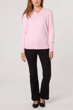 Load image into Gallery viewer, Clea Fine Knit V Neck Jumper - Pink