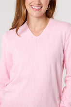 Load image into Gallery viewer, Clea Fine Knit V Neck Jumper - Pink
