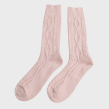 Load image into Gallery viewer, Miss Sparrow Wool Blend Cable Knit Socks - Pink