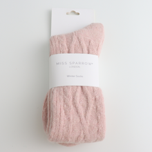 Load image into Gallery viewer, Miss Sparrow Wool Blend Cable Knit Socks - Pink