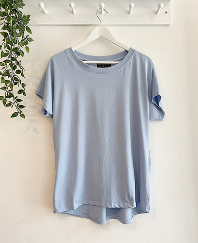 Tessa Plain Cotton Tee - Sky Blue