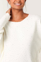 Load image into Gallery viewer, Iris Scattered Silver Diamante Batwing Jumper - Cream