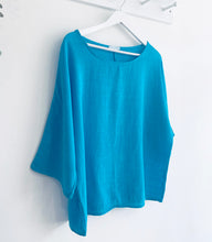 Load image into Gallery viewer, Vittoria Short Sleeve Cotton Top - Turquoise