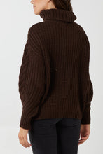 Load image into Gallery viewer, Hannah Cable Knit Polo Knit Jumper - Chocolate