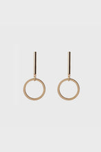 Load image into Gallery viewer, Bar and Open Circle Drop Earrings
