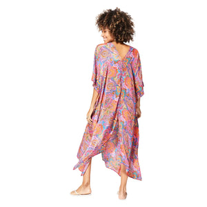 Selene Long Paisley Print Kaftan Dress