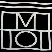 Load image into Gallery viewer, Geometric Print Silk Touch Cotton Blend Scarf - Black &amp; White