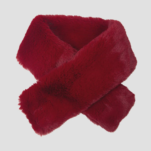 Felicity Palin Faux Fur Scarf - Berry Red