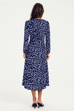 Load image into Gallery viewer, Myla Abstract Print Long Sleeve Midi Dress - Navy &amp; White