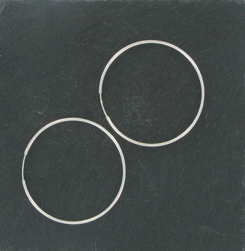 Large Hoop Earrings - Sterling Silver