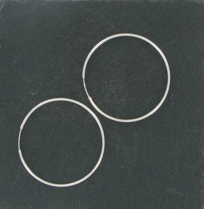 Large Hoop Earrings - Sterling Silver