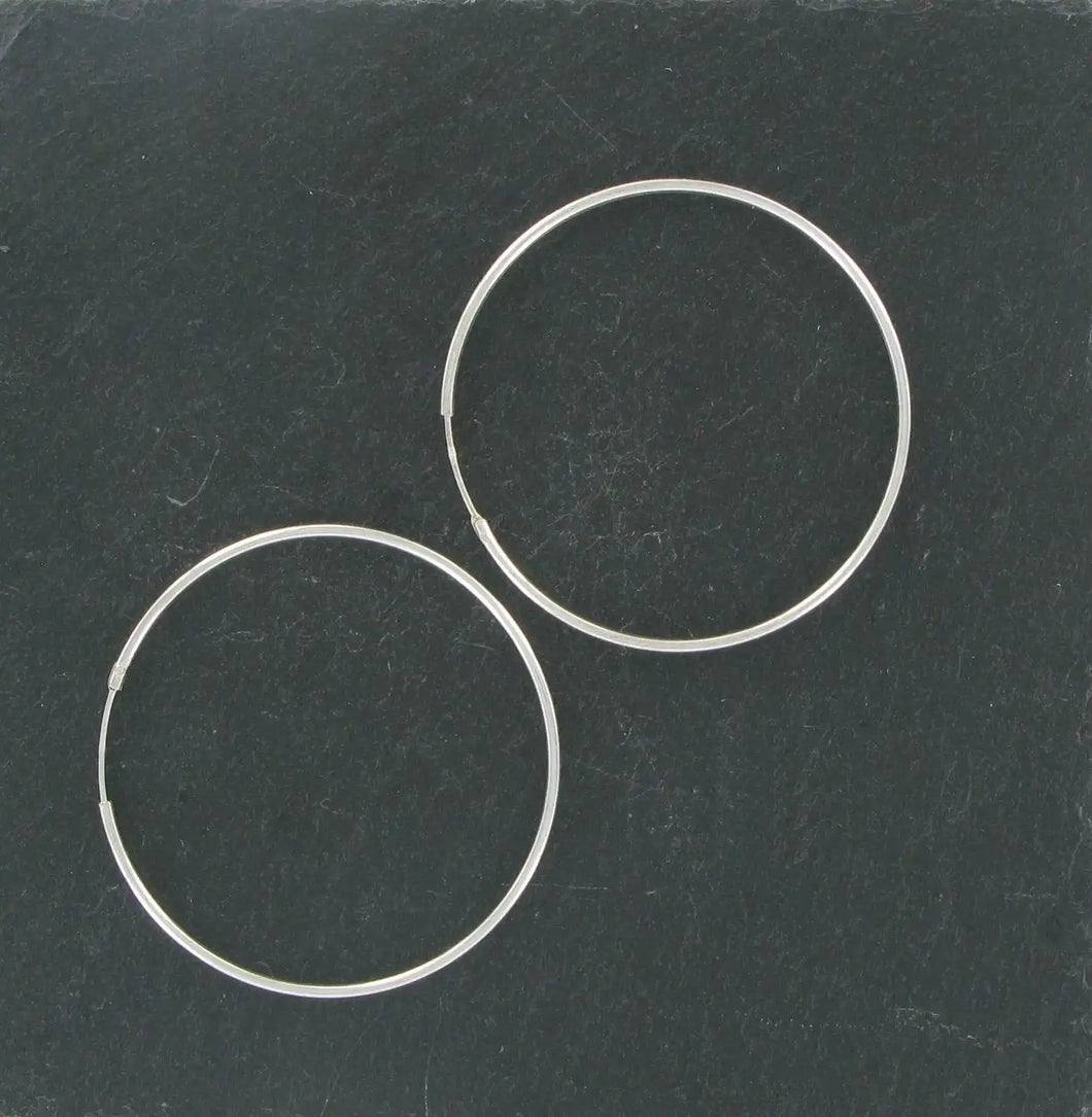 Large Hoop Earrings - Sterling Silver