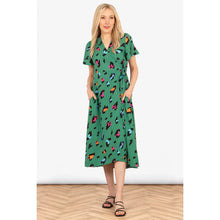 Load image into Gallery viewer, Amara Animal Print Wrap Dress - Green