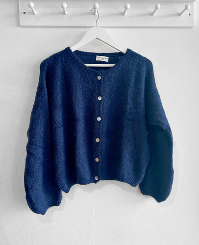 Alice Mohair Short Cardigan - Navy