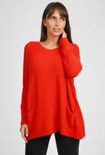 Load image into Gallery viewer, Amelia Oversized Two Pocket Jumper - Rosso Fluo Orange