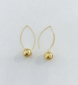 Gold Plated Ball Hook Earrings
