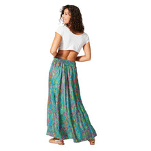 Load image into Gallery viewer, Gaia Paisley Print Long Button Skirt - Turquoise