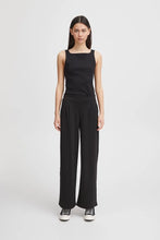 Load image into Gallery viewer, ICHI Kate Wide Legged Jersey Long Trousers - Black