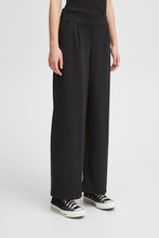 Load image into Gallery viewer, ICHI Kate Wide Legged Jersey Long Trousers - Black