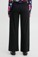 Load image into Gallery viewer, ICHI Kate Wide Legged Jersey Long Trousers - Black