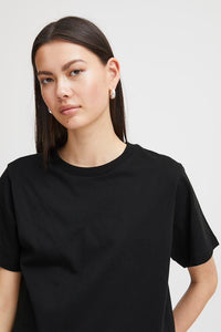 ICHI Palmer Cotton Tee - Black