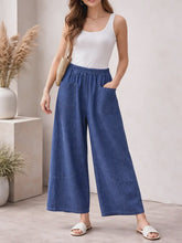 Load image into Gallery viewer, Sadie Cotton Denim Wide Leg Denim Trousers - Light Blue Wash
