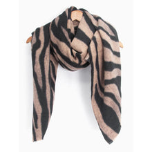 Load image into Gallery viewer, Ainslie Zebra Print Lightweight Scarf - Black &amp; Beige