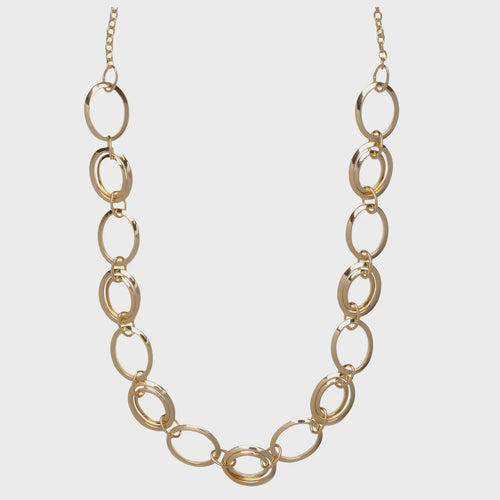 Geo Geometric Long Necklace - Silver Rhodium Plated
