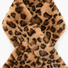Load image into Gallery viewer, Athena Leopard Print Faux Fur Scarf - Tan &amp; Black