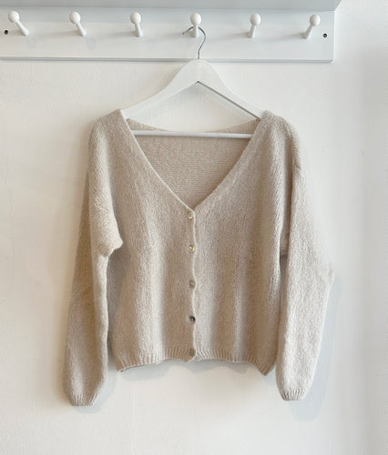 Carys Mohair Short Cardigan - Stone