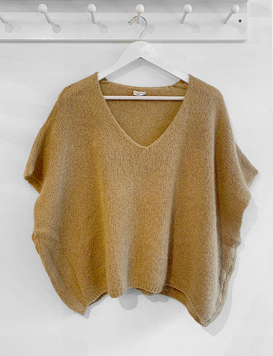 Carys Mohair Short Sleeve Jumper - Camel