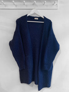 Carys Mohair Long Cardigan - Navy