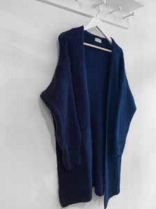 Carys Mohair Long Cardigan - Navy