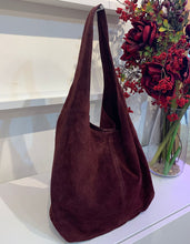 Load image into Gallery viewer, Celine Suede Slouch Bag - Burgundy